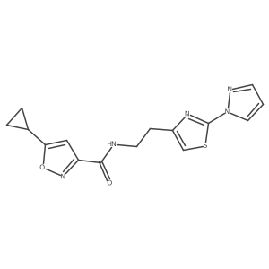 N-(2-(2-(1H-pyrazol-1-yl)thiazol-4-yl)ethyl)-5-cyclopropylisoxazole-3-carboxamide Structure