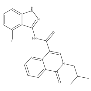 N-(4-fluoro-2H-indazol-3-yl)-2-(2-methylpropyl)-1-oxo-1,2-dihydroisoquinoline-4-carboxamide结构式