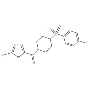 (5-Bromofuran-2-yl)(4-((4-fluorophenyl)sulfonyl)piperidin-1-yl)methanone结构式