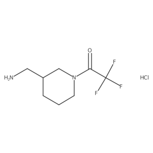 1-[3-(Aminomethyl)piperidin-1-yl]-2,2,2-trifluoroethan-1-one hydrochloride Structure