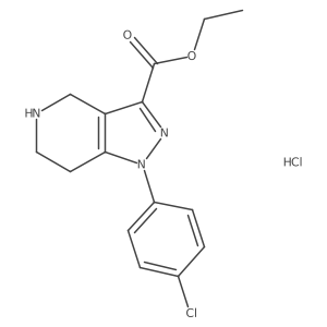 ethyl 1-(4-chlorophenyl)-1H,4H,5H,6H,7H-pyrazolo[4,3-c]pyridine-3-carboxylate hydrochloride结构式