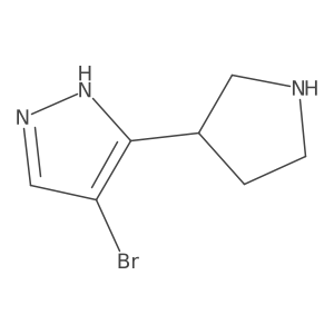 4-Bromo-3-(pyrrolidin-3-yl)-1H-pyrazole结构式
