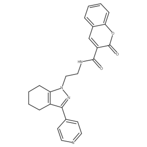 2-oxo-N-(2-(3-(pyridin-4-yl)-4,5,6,7-tetrahydro-1H-indazol-1-yl)ethyl)-2H-chromene-3-carboxamide结构式