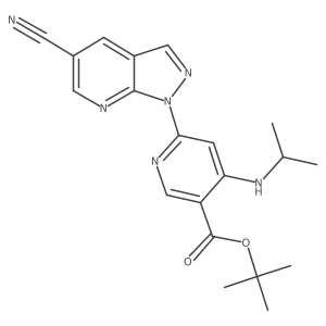 Tert-butyl 6-(5-cyano-1H-pyrazolo[3,4-b]pyridin-1-yl)-4-(isopropylamino)nicotinate结构式