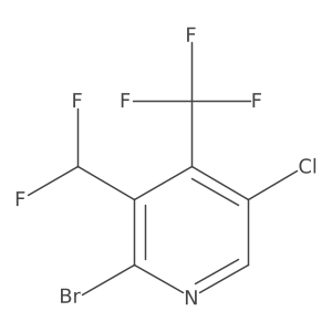 2-Bromo-5-chloro-3-(difluoromethyl)-4-(trifluoromethyl)pyridine结构式