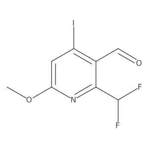 2-(Difluoromethyl)-4-iodo-6-methoxypyridine-3-carboxaldehyde Structure