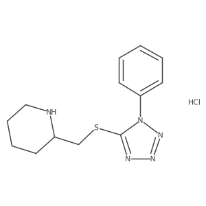 2-{[(1-phenyl-1H-1,2,3,4-tetrazol-5-yl)sulfanyl]methyl}piperidine hydrochloride Structure