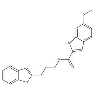 N-(3-(benzofuran-2-yl)propyl)-6-methoxy-1H-indole-2-carboxamide结构式