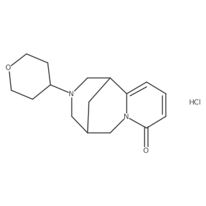 3-(tetrahydro-2H-pyran-4-yl)-3,4,5,6-tetrahydro-1H-1,5-methanopyrido[1,2-a][1,5]diazocin-8(2H)-one hydrochloride结构式