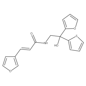 (E)-N-(2-(furan-2-yl)-2-hydroxy-2-(thiophen-2-yl)ethyl)-3-(furan-3-yl)acrylamide结构式