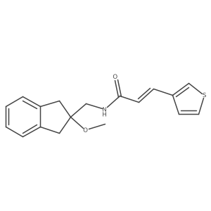 (E)-N-((2-methoxy-2,3-dihydro-1H-inden-2-yl)methyl)-3-(thiophen-3-yl)acrylamide结构式