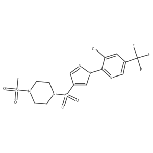 1-({1-[3-chloro-5-(trifluoromethyl)pyridin-2-yl]-1H-pyrazol-4-yl}sulfonyl)-4-methanesulfonylpiperazine Structure