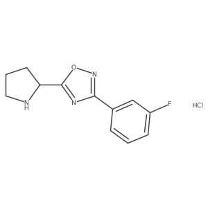 3-(3-Fluorophenyl)-5-(pyrrolidin-2-yl)-1,2,4-oxadiazole hydrochloride结构式