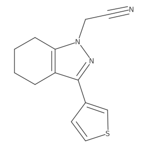 2-(3-(thiophen-3-yl)-4,5,6,7-tetrahydro-1H-indazol-1-yl)acetonitrile结构式