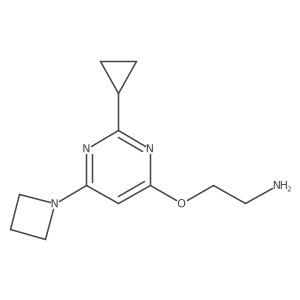 2-((6-(Azetidin-1-yl)-2-cyclopropylpyrimidin-4-yl)oxy)ethan-1-amine结构式