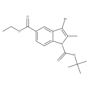 1-(tert-Butyl) 5-ethyl 3-bromo-2-methyl-1H-indole-1,5-dicarboxylate Structure