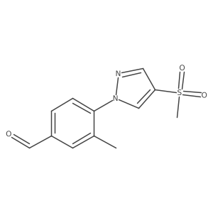 4-(4-methanesulfonyl-1H-pyrazol-1-yl)-3-methylbenzaldehyde结构式