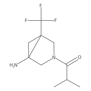 rac-1-[(1R,5R)-1-amino-5-(trifluoromethyl)-3-azabicyclo[3.1.0]hexan-3-yl]-2-methylpropan-1-one结构式