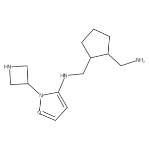 rac-N-{[(1R,2S)-2-(aminomethyl)cyclopentyl]methyl}-1-(azetidin-3-yl)-1H-pyrazol-5-amine Structure