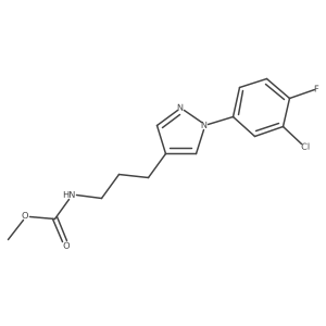 methyl N-{3-[1-(3-chloro-4-fluorophenyl)-1H-pyrazol-4-yl]propyl}carbamate结构式