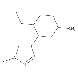 4-ethyl-3-(1-methyl-1H-pyrazol-4-yl)cyclohexan-1-amine结构式
