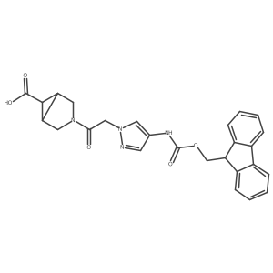 (1R,5S)-3-{2-[4-({[(9H-fluoren-9-yl)methoxy]carbonyl}amino)-1H-pyrazol-1-yl]acetyl}-3-azabicyclo[3.1.0]hexane-6-carboxylic acid Structure