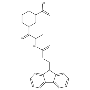 (3S)-1-[(2R)-2-({[(9H-fluoren-9-yl)methoxy]carbonyl}amino)propanoyl]piperidine-3-carboxylic acid结构式