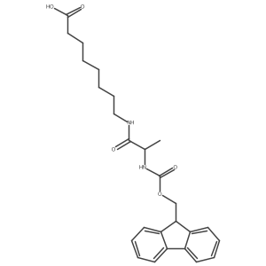 8-[(2S)-2-({[(9H-fluoren-9-yl)methoxy]carbonyl}amino)propanamido]octanoic acid结构式