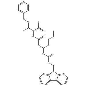 (2R,3S)-3-(benzyloxy)-2-[(3S)-3-({[(9H-fluoren-9-yl)methoxy]carbonyl}amino)heptanamido]butanoic acid结构式