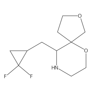 10-[(2,2-Difluorocyclopropyl)methyl]-2,6-dioxa-9-azaspiro[4.5]decane结构式