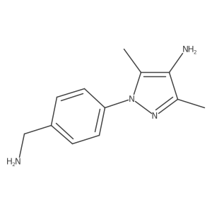 1-[4-(aminomethyl)phenyl]-3,5-dimethyl-1H-pyrazol-4-amine结构式