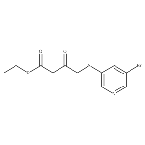 Ethyl 4-[(5-bromopyridin-3-yl)sulfanyl]-3-oxobutanoate结构式