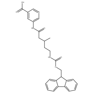 5-[5-({[(9H-fluoren-9-yl)methoxy]carbonyl}amino)-3-methylpentanamido]pyridine-3-carboxylic acid Structure