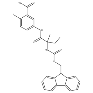 5-[2-({[(9H-fluoren-9-yl)methoxy]carbonyl}amino)-2-methylbutanamido]-2-fluorobenzoic acid结构式