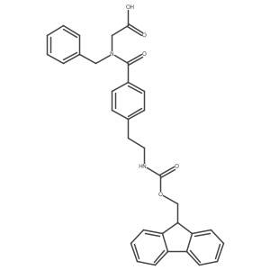 2-(N-benzyl-1-{4-[2-({[(9H-fluoren-9-yl)methoxy]carbonyl}amino)ethyl]phenyl}formamido)acetic acid Structure