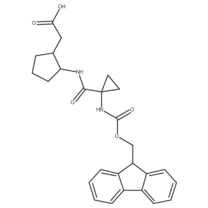 2-{2-[1-({[(9H-fluoren-9-yl)methoxy]carbonyl}amino)cyclopropaneamido]cyclopentyl}acetic acid结构式