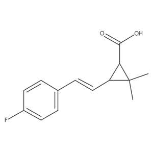rac-(1R,3R)-3-[2-(4-fluorophenyl)ethenyl]-2,2-dimethylcyclopropane-1-carboxylic acid Structure