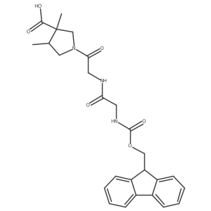 rac-(3R,4R)-1-{2-[2-({[(9H-fluoren-9-yl)methoxy]carbonyl}amino)acetamido]acetyl}-3,4-dimethylpyrrolidine-3-carboxylic acid Structure