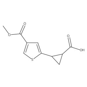 rac-(1R,2R)-2-[4-(methoxycarbonyl)thiophen-2-yl]cyclopropane-1-carboxylic acid结构式