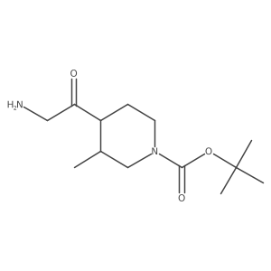 Tert-butyl 4-(2-aminoacetyl)-3-methylpiperidine-1-carboxylate结构式