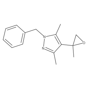 1-benzyl-3,5-dimethyl-4-(2-methyloxiran-2-yl)-1H-pyrazole结构式