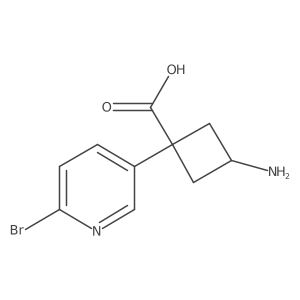 3-Amino-1-(6-bromopyridin-3-yl)cyclobutane-1-carboxylic acid结构式