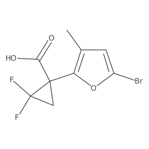 1-(5-Bromo-3-methylfuran-2-yl)-2,2-difluorocyclopropane-1-carboxylic acid结构式