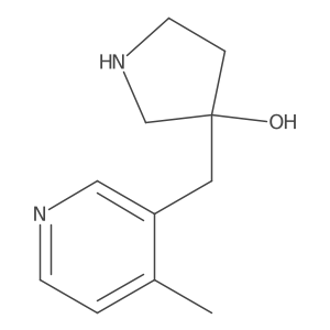 3-[(4-Methylpyridin-3-yl)methyl]pyrrolidin-3-ol结构式