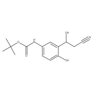 tert-butyl N-[3-(2-cyano-1-hydroxyethyl)-4-hydroxyphenyl]carbamate结构式