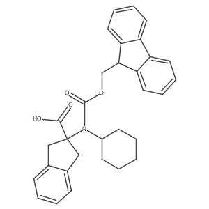 2-[cyclohexyl({[(9H-fluoren-9-yl)methoxy]carbonyl})amino]-2,3-dihydro-1H-indene-2-carboxylic acid结构式