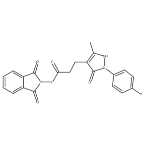 1,3-dioxo-2,3-dihydro-1H-isoindol-2-yl 3-[2-(4-fluorophenyl)-5-methyl-3-oxo-2,3-dihydro-1H-pyrazol-4-yl]propanoate结构式