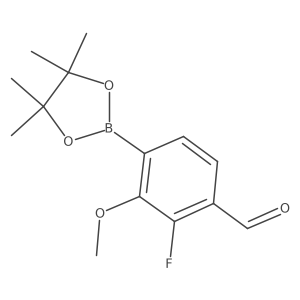 2-Fluoro-3-methoxy-4-(tetramethyl-1,3,2-dioxaborolan-2-yl)benzaldehyde结构式