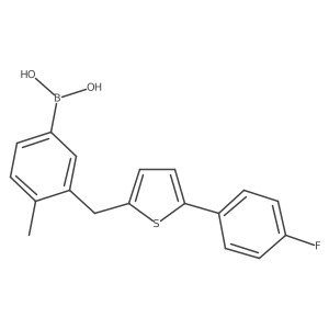 (3-((5-(4-Fluorophenyl)thiophen-2-yl)methyl)-4-methylphenyl)boronic acid结构式