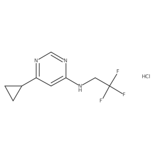 6-cyclopropyl-N-(2,2,2-trifluoroethyl)pyrimidin-4-amine hydrochloride结构式